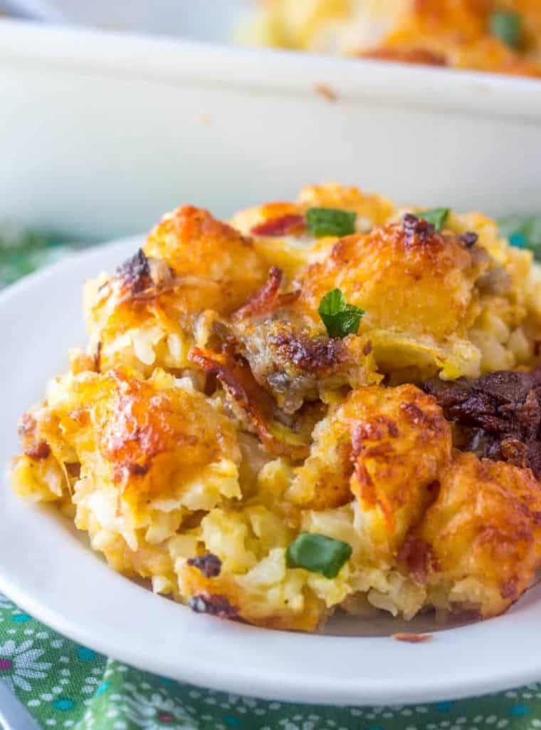 Tater Tot Breakfast Casserole {A Hearty Breakfast Favorite}