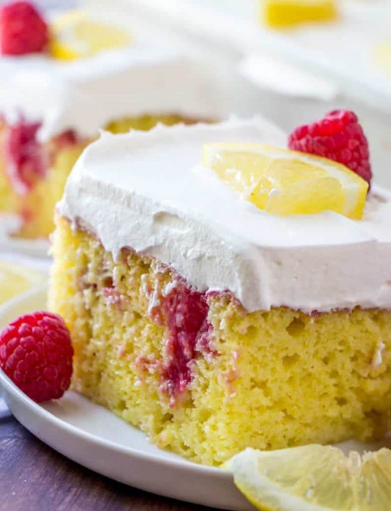 Lemon Raspberry Poke Cake {A Refreshing and Easy Cake Recipe}
