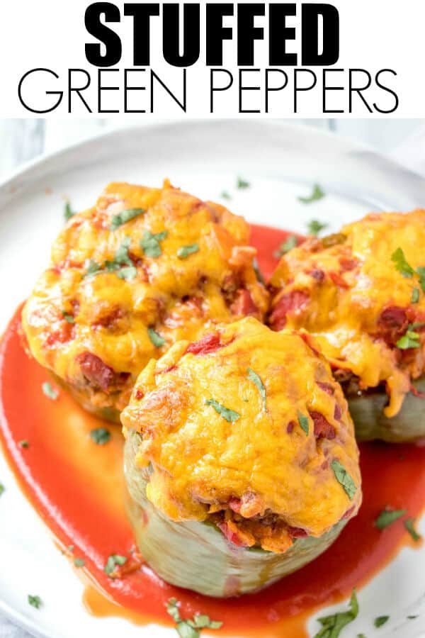 Stuffed Green Peppers {An Easy and Fast Dinnertime Meal}