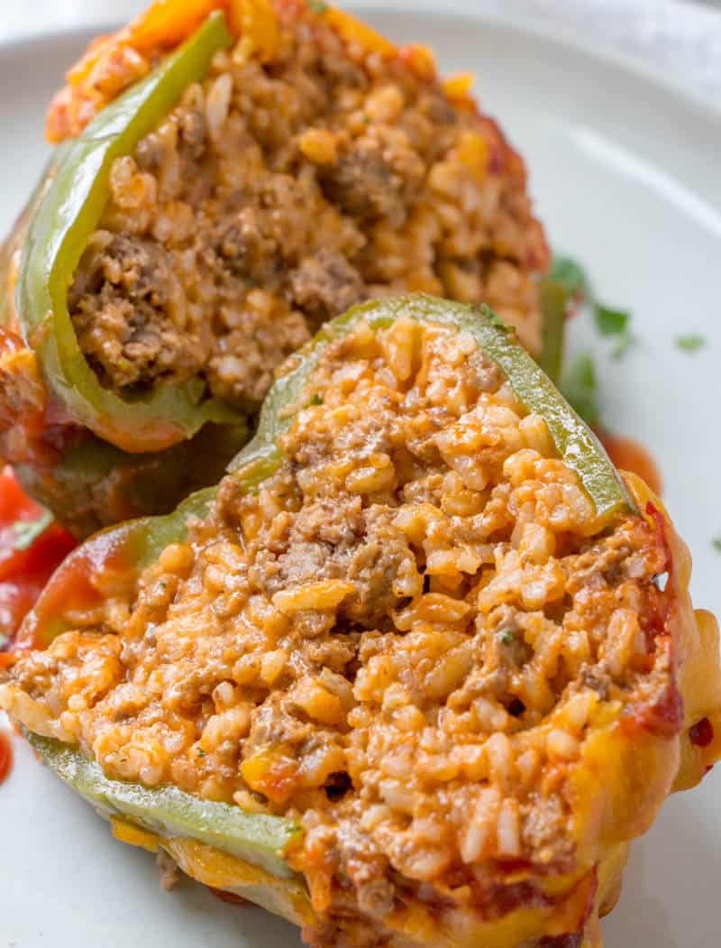 Stuffed Green Peppers {An Easy and Fast Dinnertime Meal}