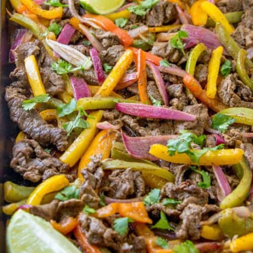 Sheet Pan Steak Fajitas - Tornadough Alli {A Flavorful Weeknight Meal}