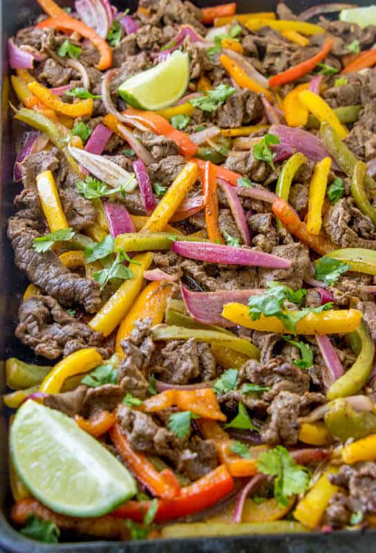 Sheet Pan Steak Fajitas - Tornadough Alli {A Flavorful Weeknight Meal}