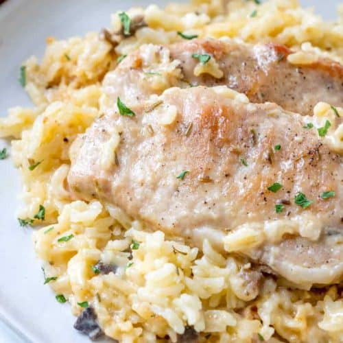 instant pot pork chops rice cream of mushroom soup