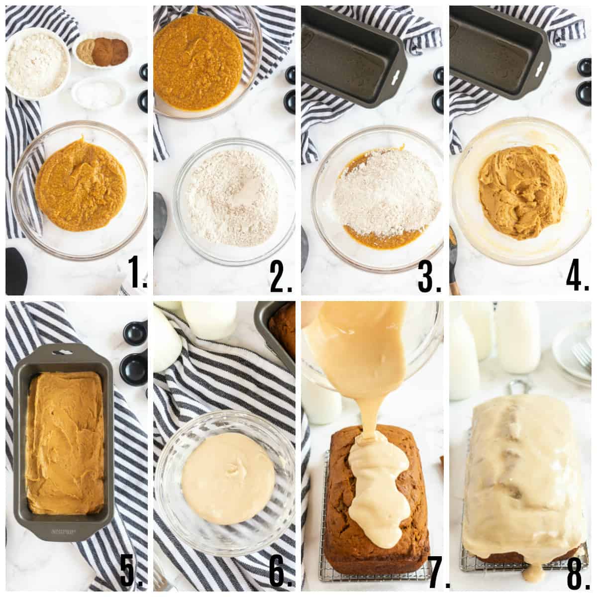 Step by step photos on how to make Pumpkin Bread