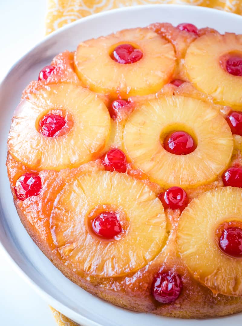 Pineapple Upside Down Cake recipe on plate