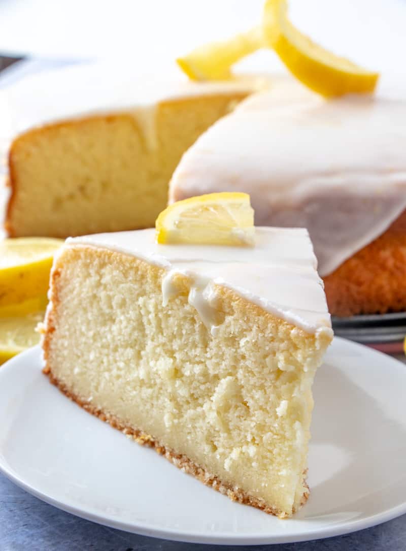 up close photo of ricotta cake on white plate