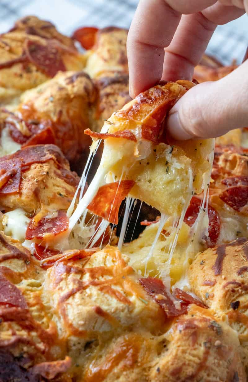 Pizza Monkey Bread cheese pull