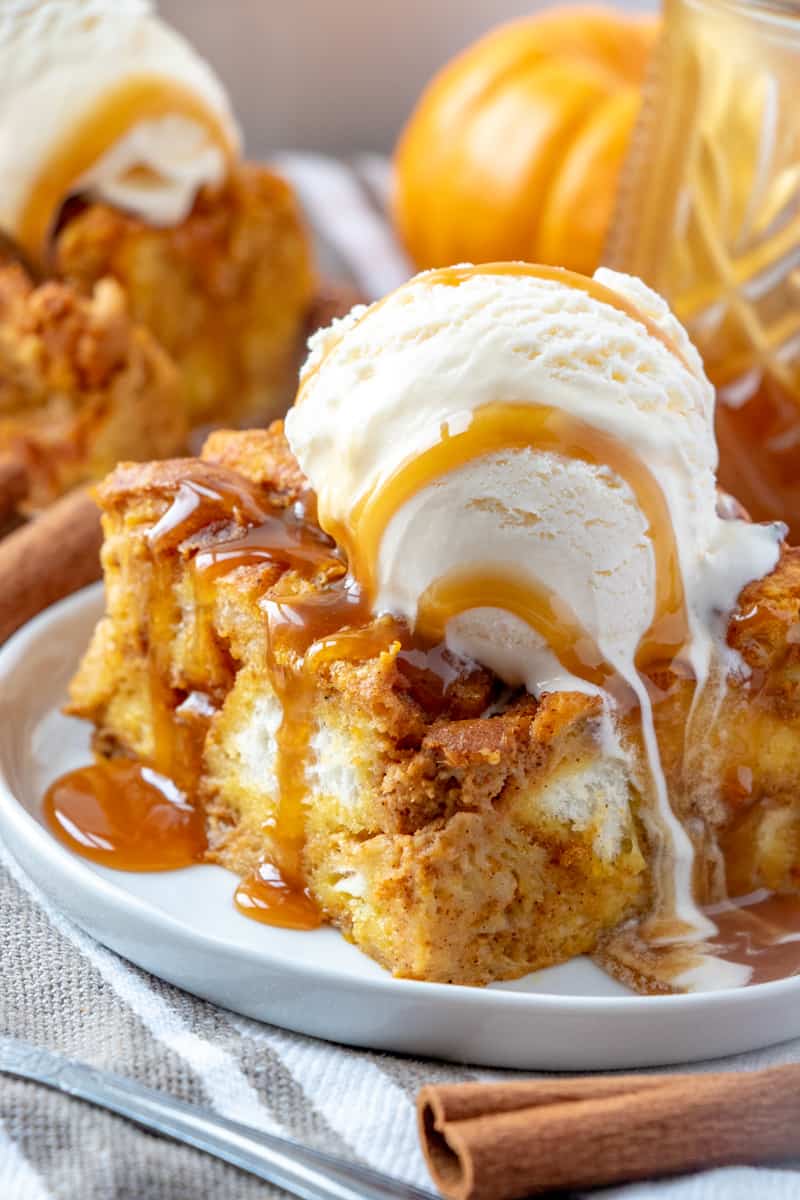 Pumpkin Bread Pudding - Tornadough Alli