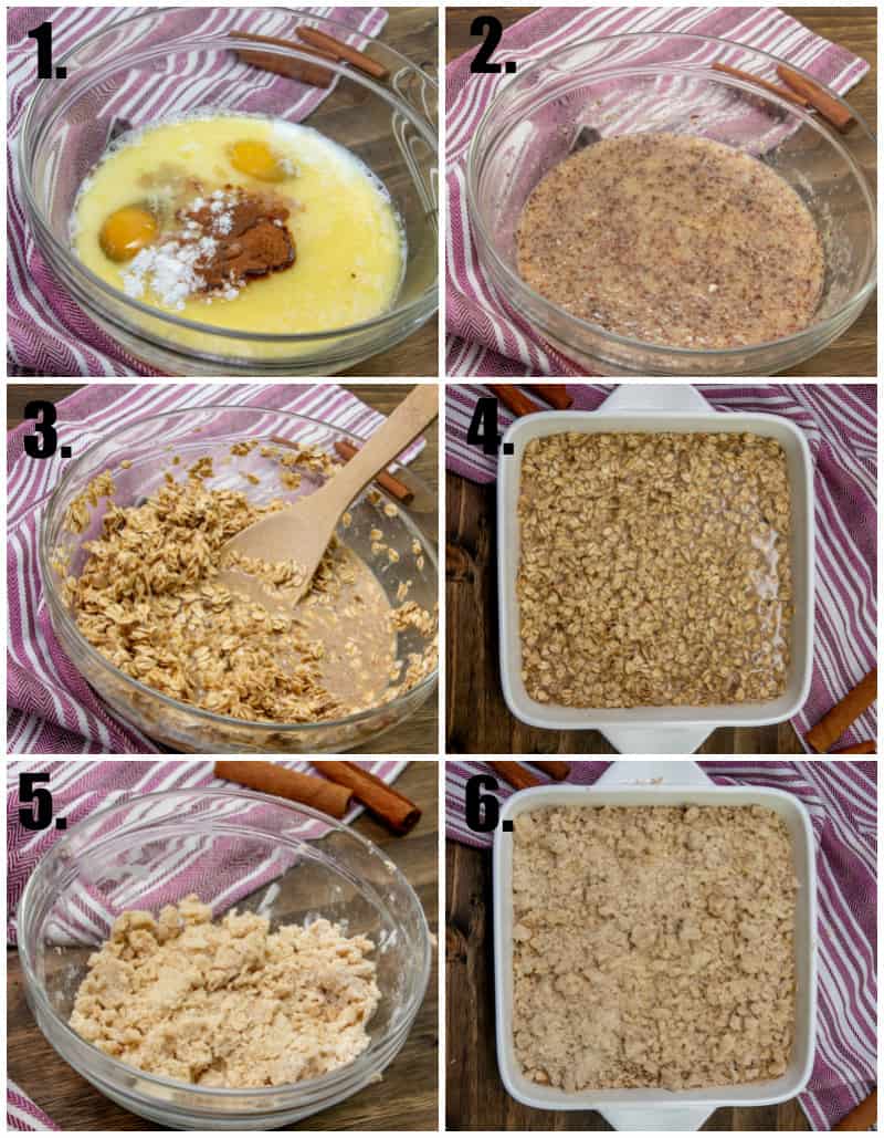 Step by step photos on how to make baked oatmeal