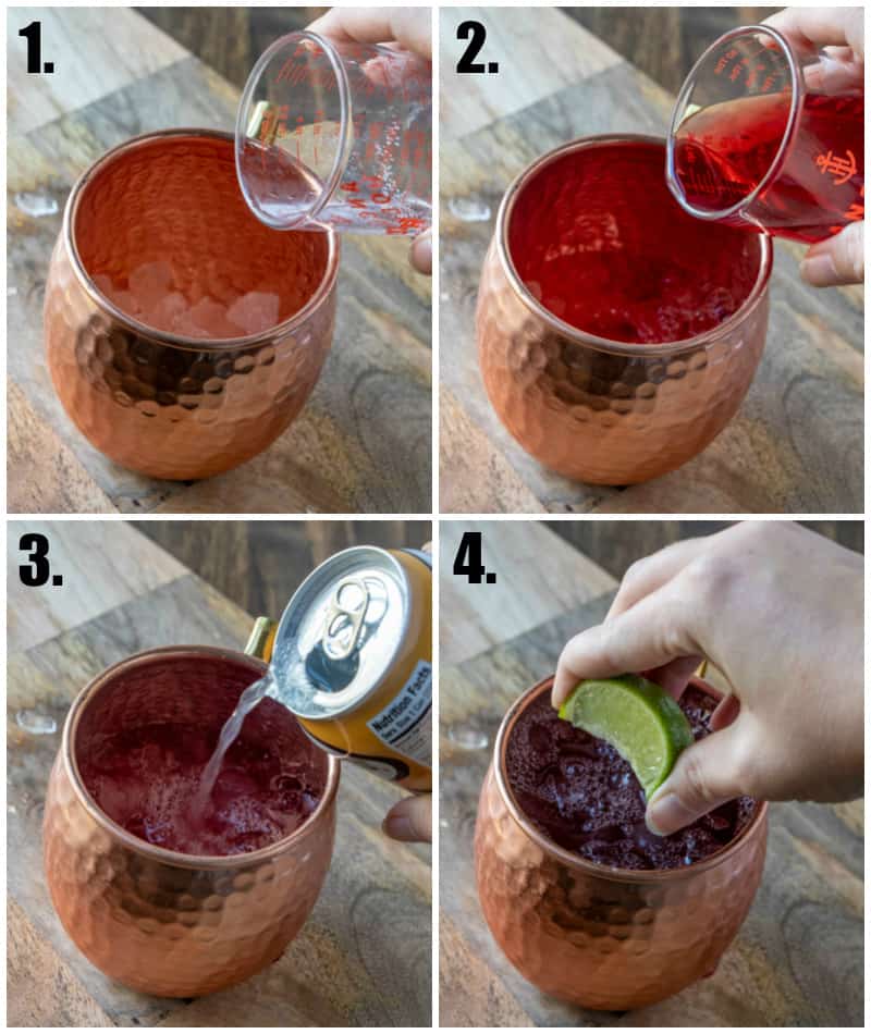 Step by step photos on how to make Moscow Mules
