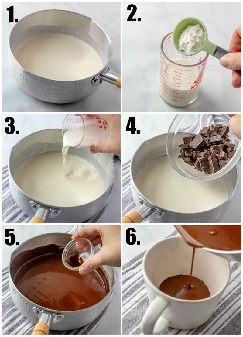 Step by step photos on how to make Italian Hot Chocolate - Cioccolata Calda
