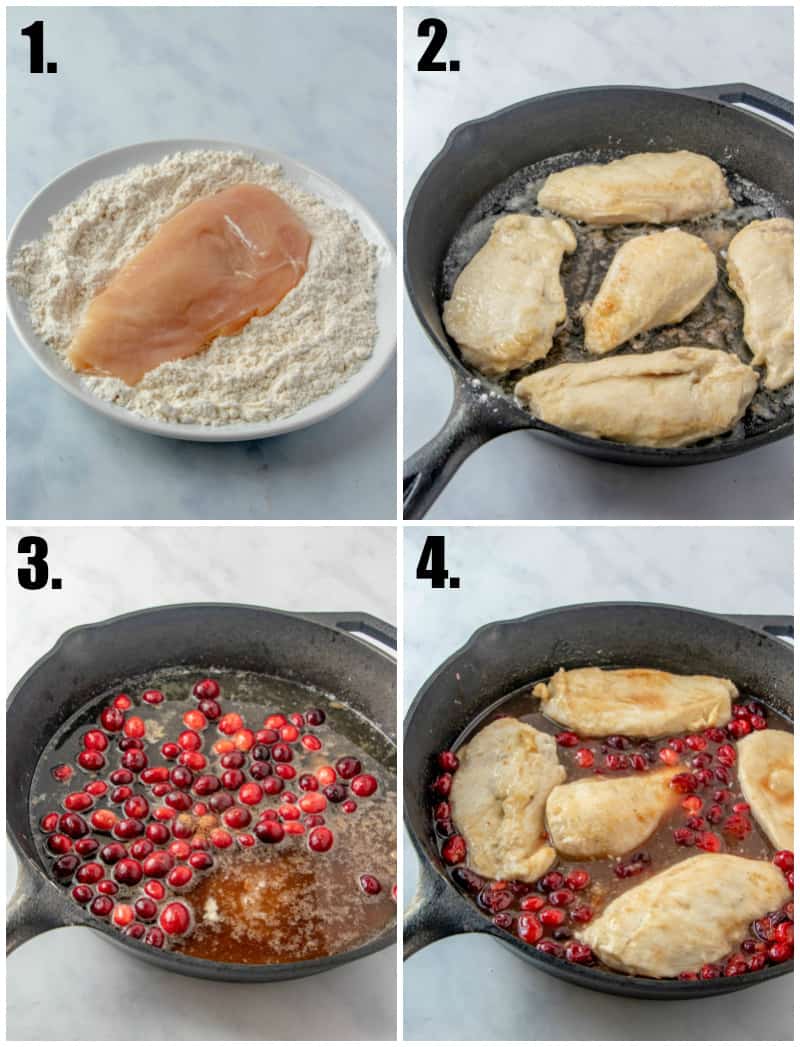Step by step photos on how to make cranberry chicken