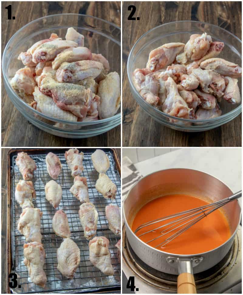 Step by step photos on how to make Baked Buffalo Wings