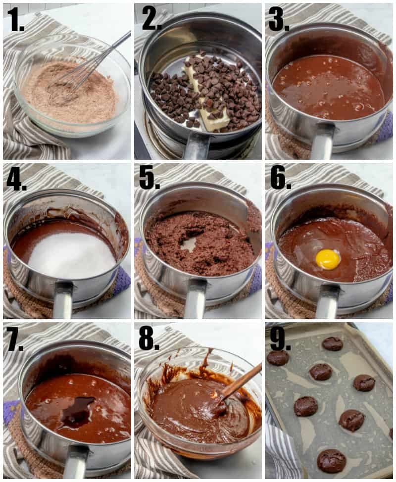 Step by step photos on how to make brownie cookies