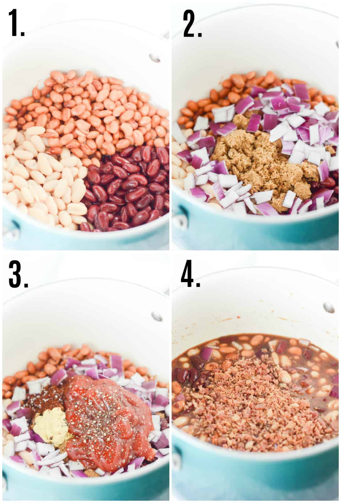 Step by step photos on how to make Homemade Baked Beans