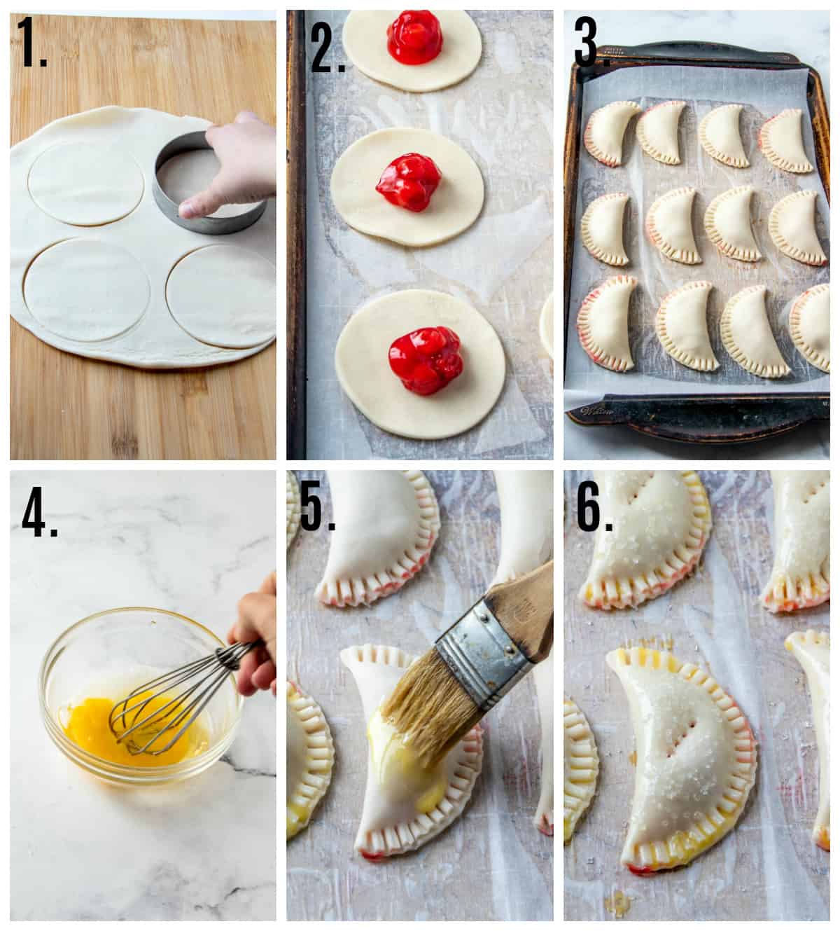 Step by step photos on how to make Cherry Hand Pies