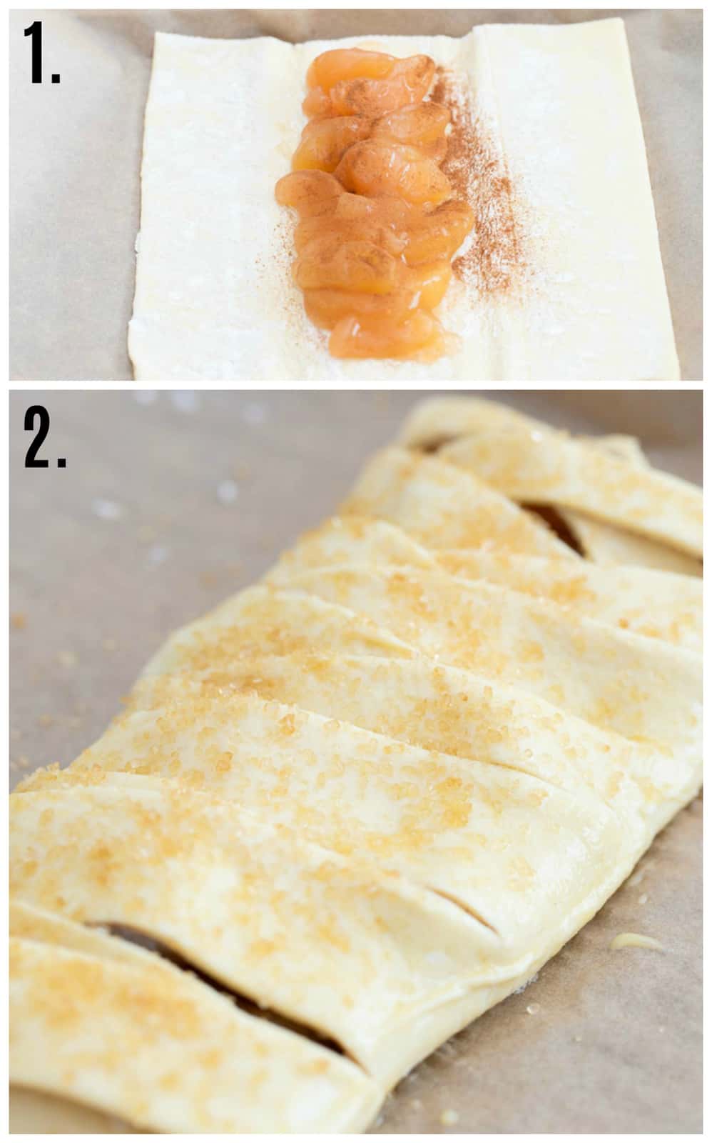 Step by step photos on how to make Apple Puff Pastry