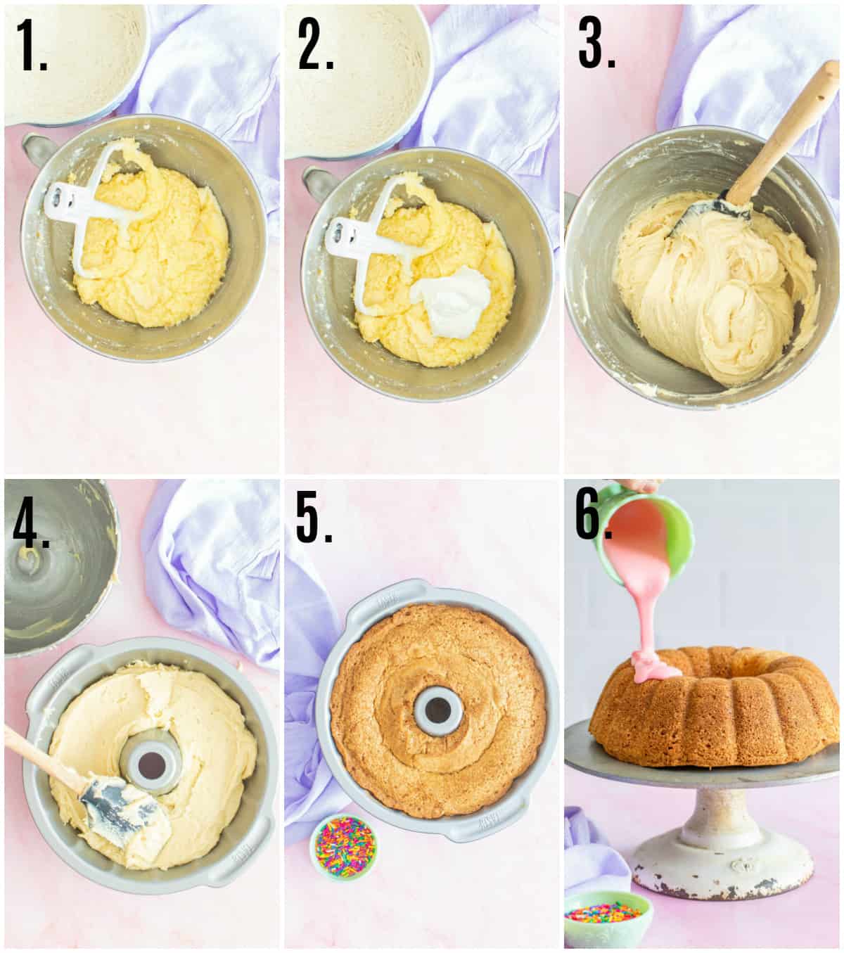 Step by step photos on how to make a donut cake