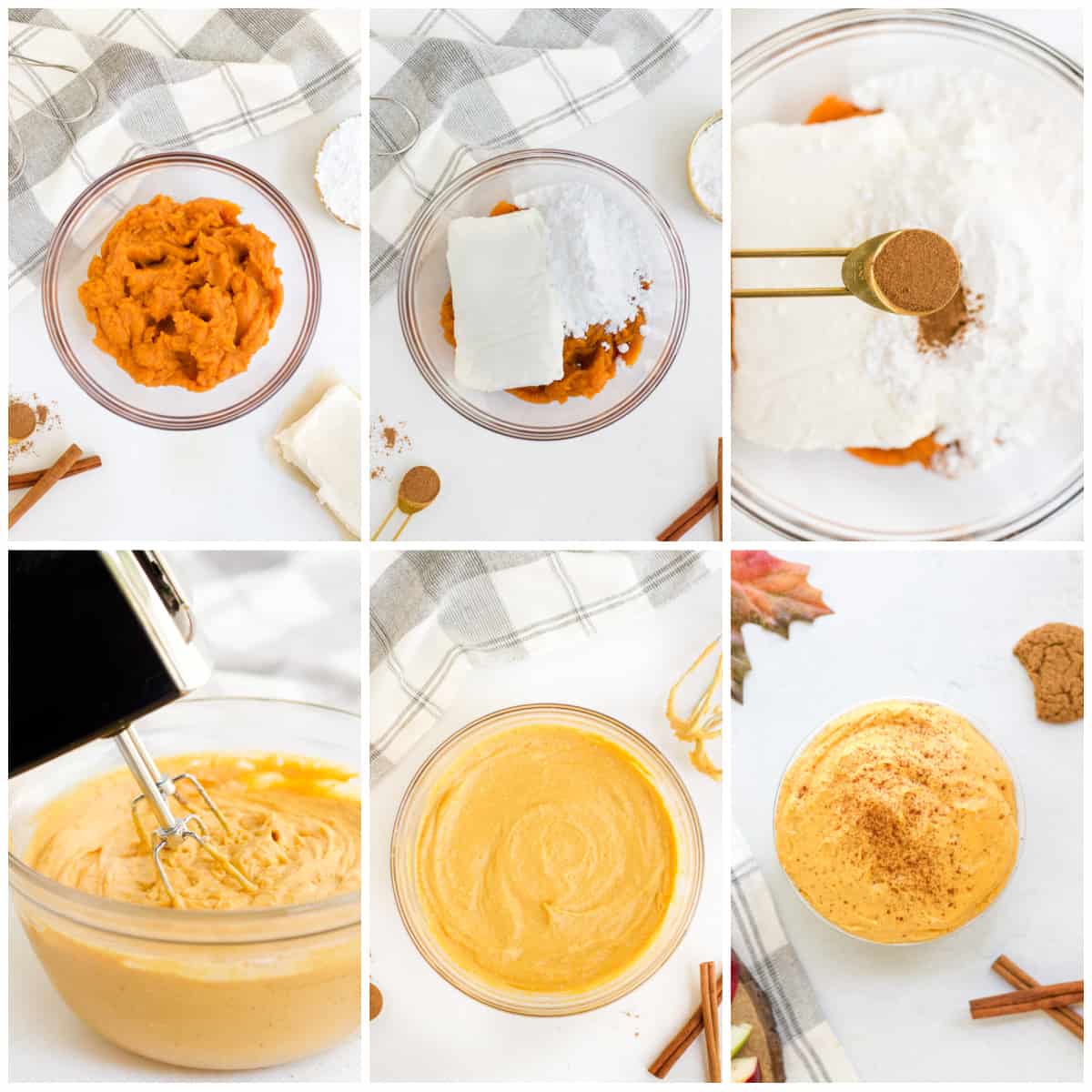 Step by step photos on how to make Pumpkin Dip.