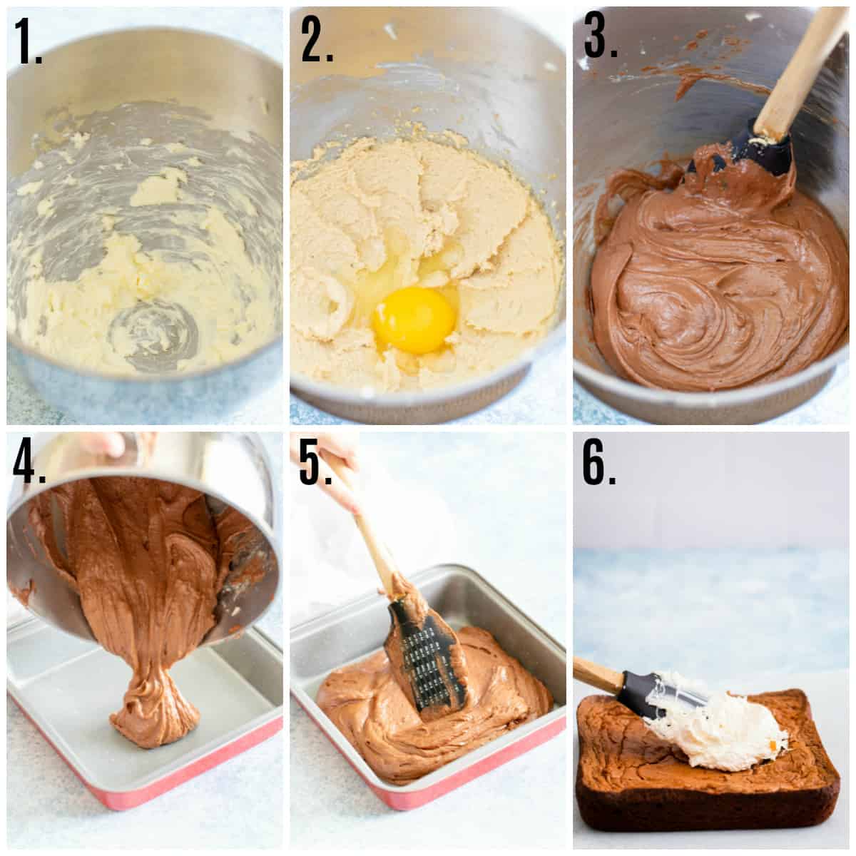 Step by step photos on how to make Nutella Brownies