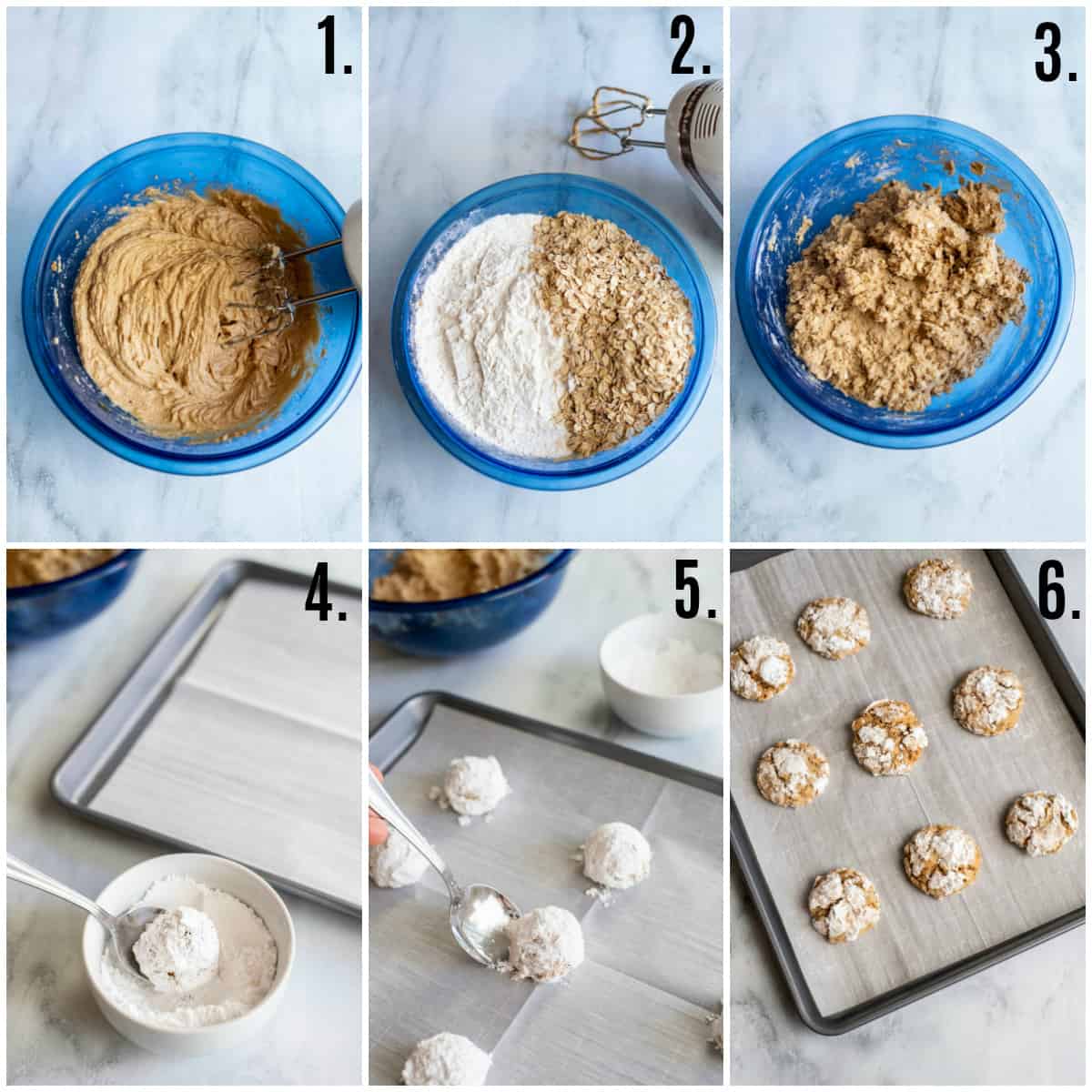 Step by step photos on how to make Crinkle Cookies