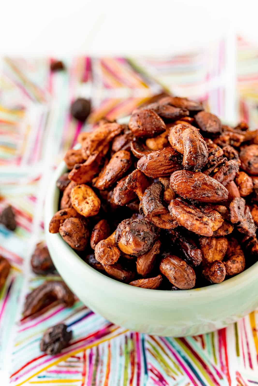 Sweet & Spicy Roasted Nuts in bowl