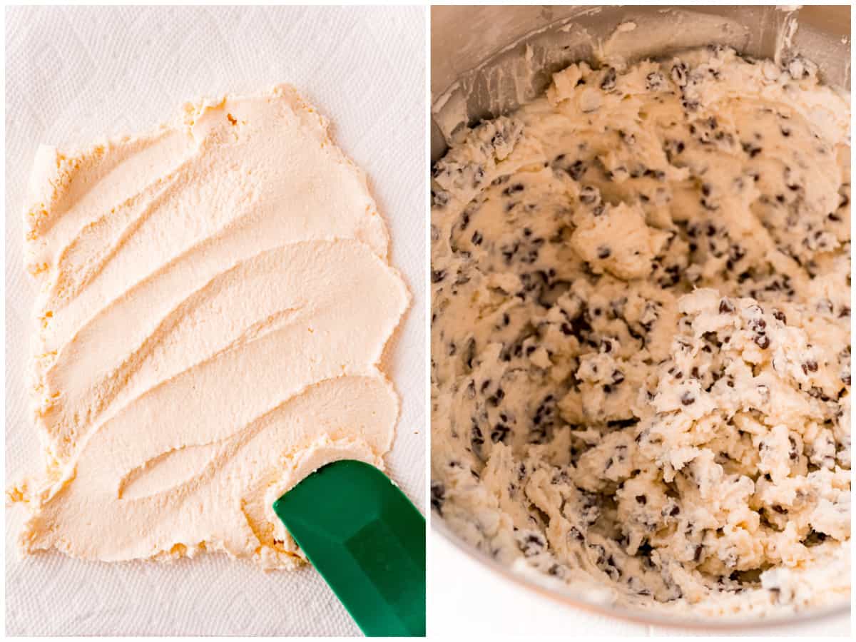 Step by step photos on how to make Cannoli Dip.