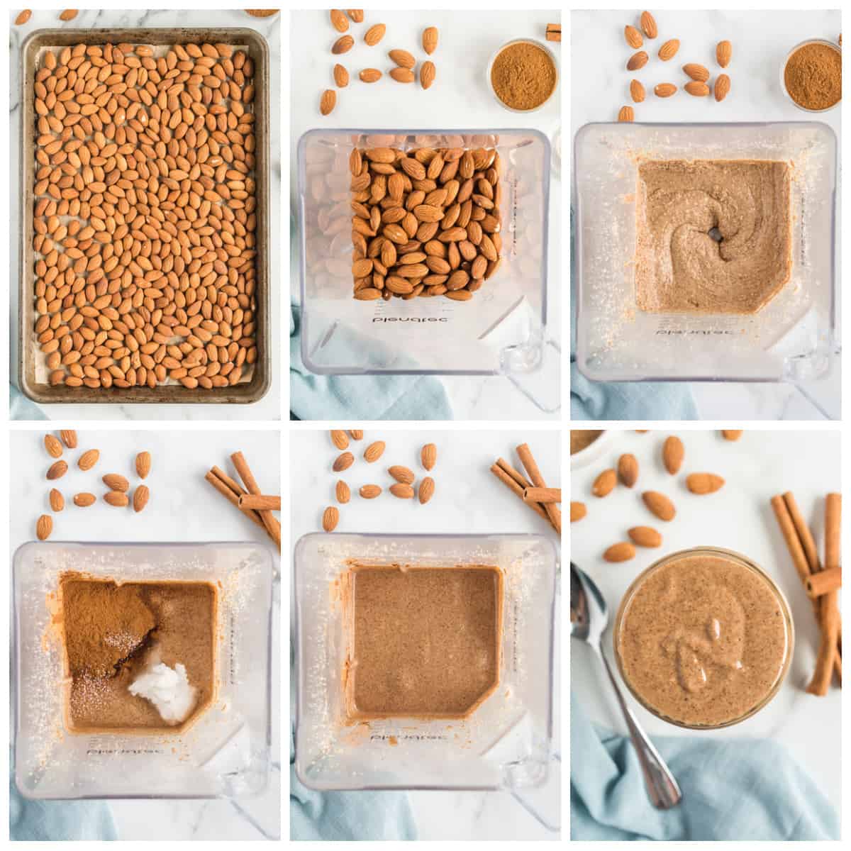 Step by step photos on how to make Almond Butter