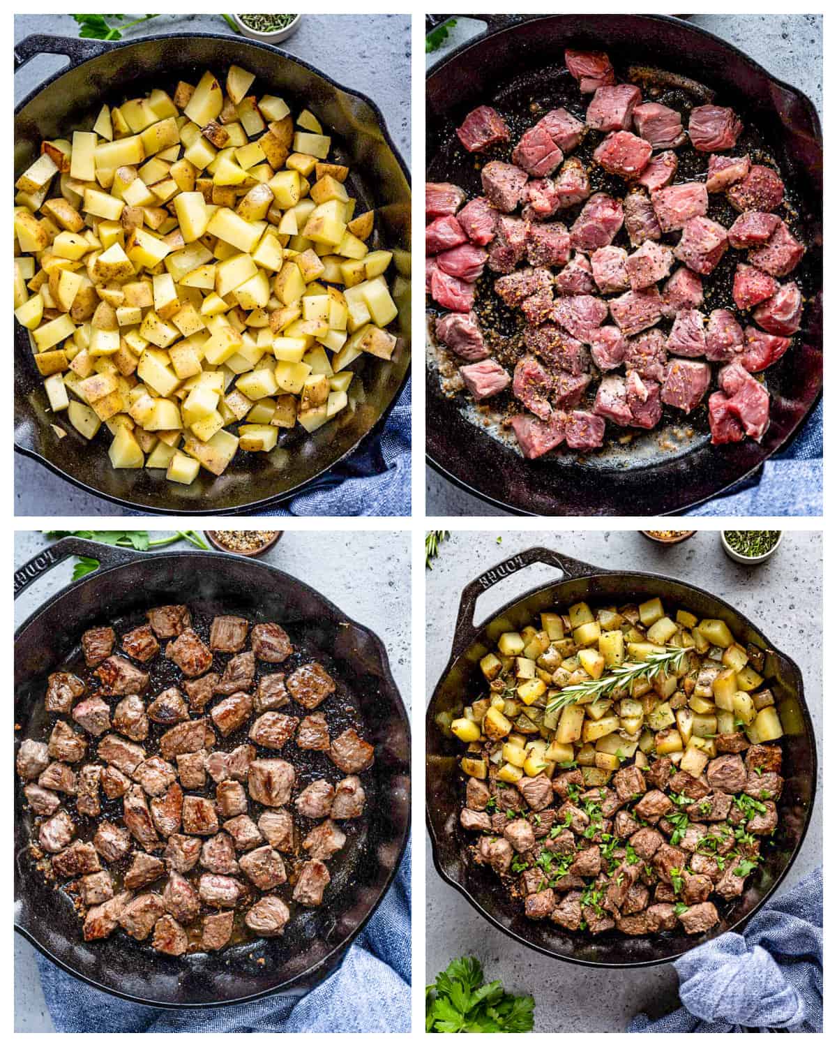Step by step photos on how to make Steak Bite and Potatoes