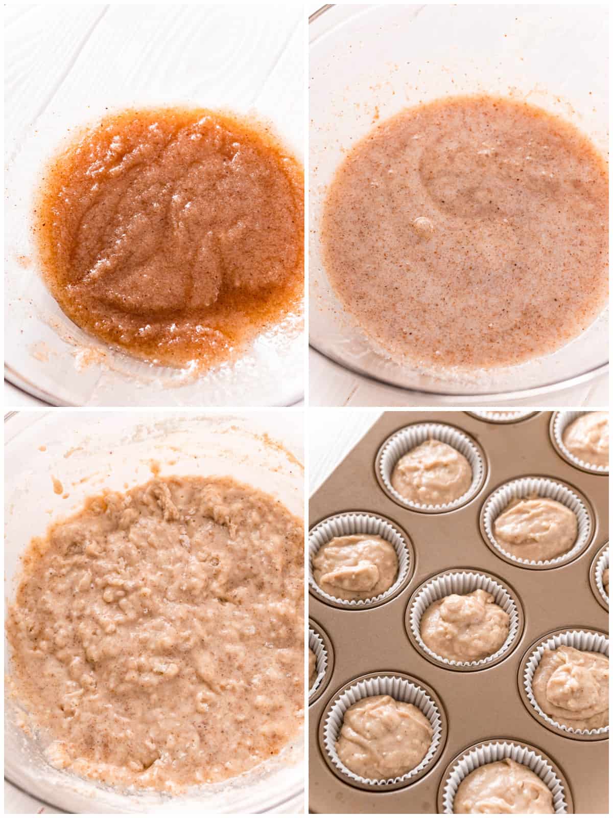Step by step photos on how to make Cinnamon Muffins