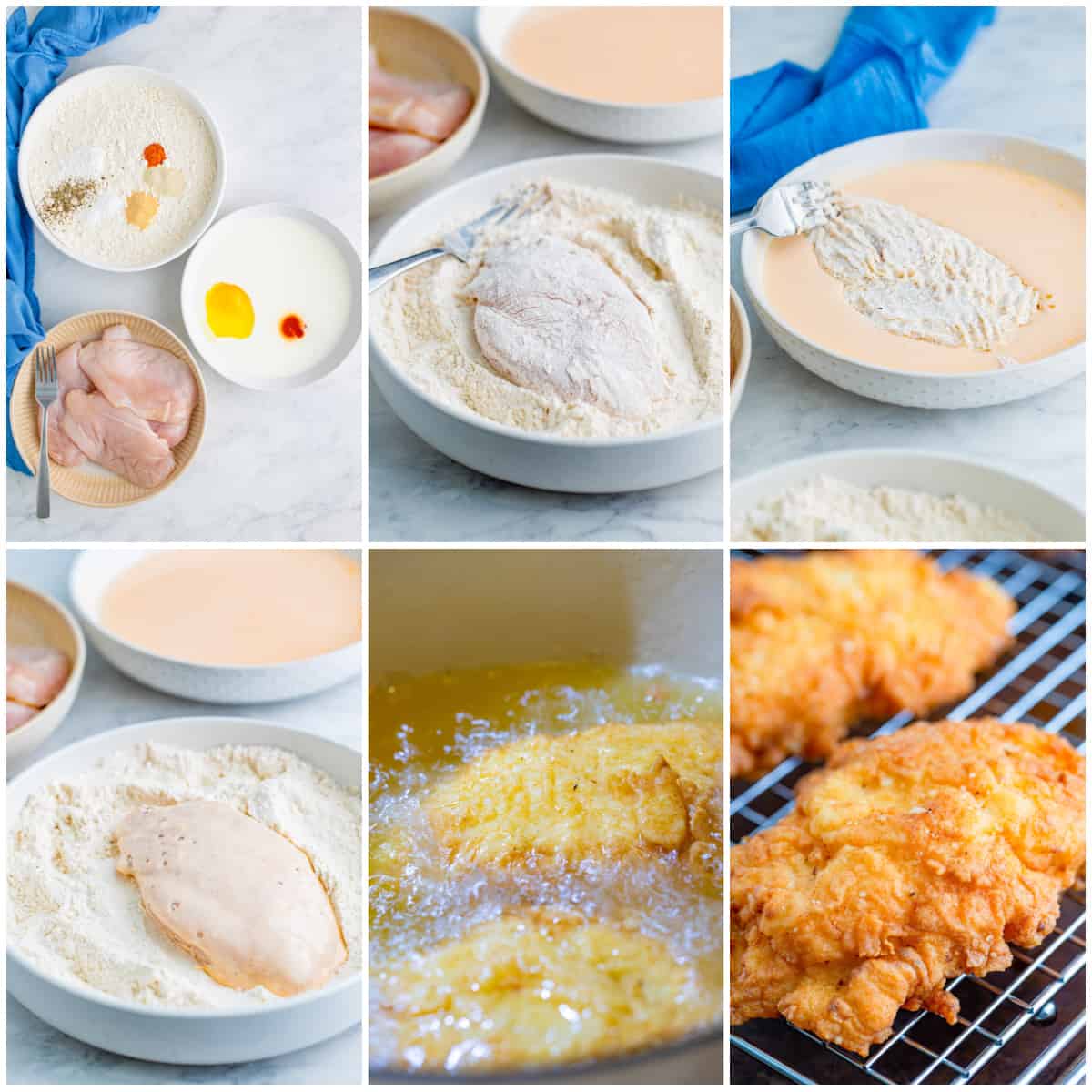 Step by step photos on how to make a Crispy Chicken Sandwich