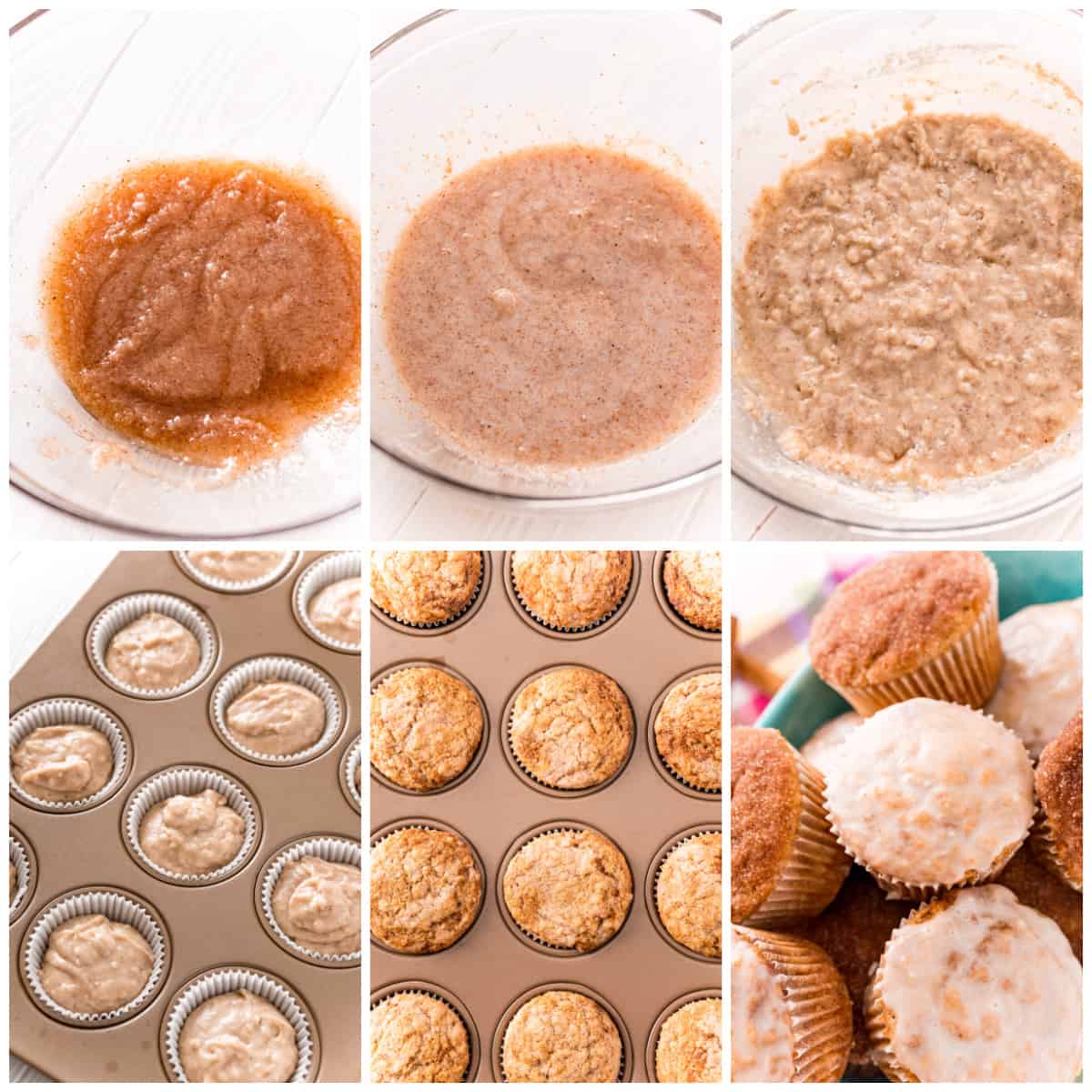 Step by step photos on how to make Cinnamon Muffins.