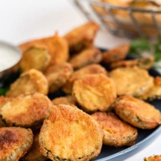 Close up of Fried Pickle Recipe on plate