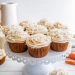 Carrot Cake Cupcakes on cake stand square image