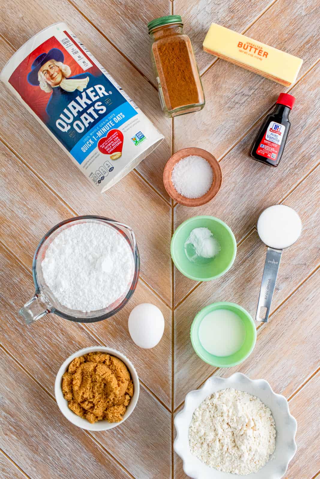 Ingredients needed to make Oatmeal Cream Pies