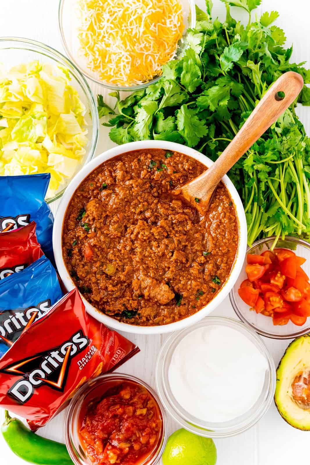Ingredients needed to make Walking Tacos