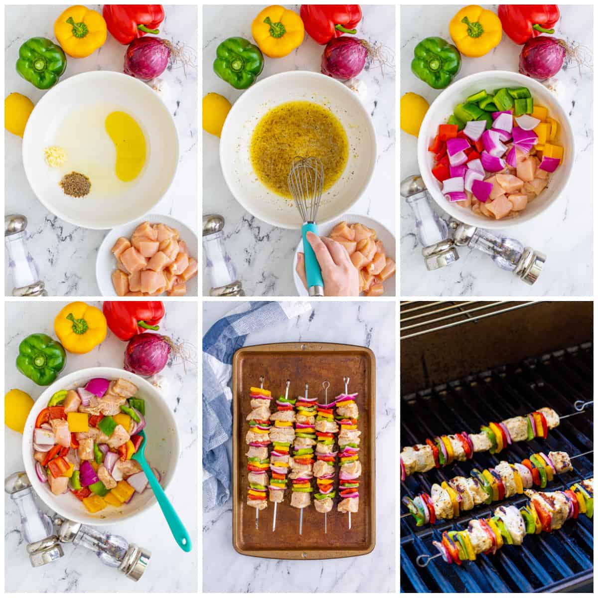 Step by step photos on how to make Chicken Kabobs
