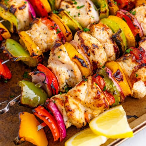 Chicken and 2025 pepper skewers