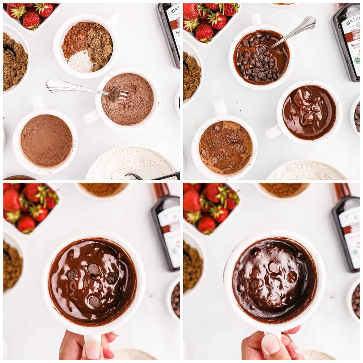 Step by step photos on how to make a Brownie in a Mug