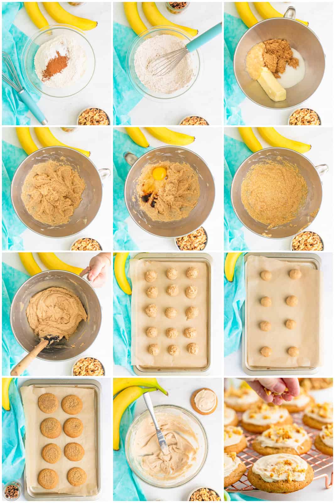 Step by step photos on how to make Banana Cookies