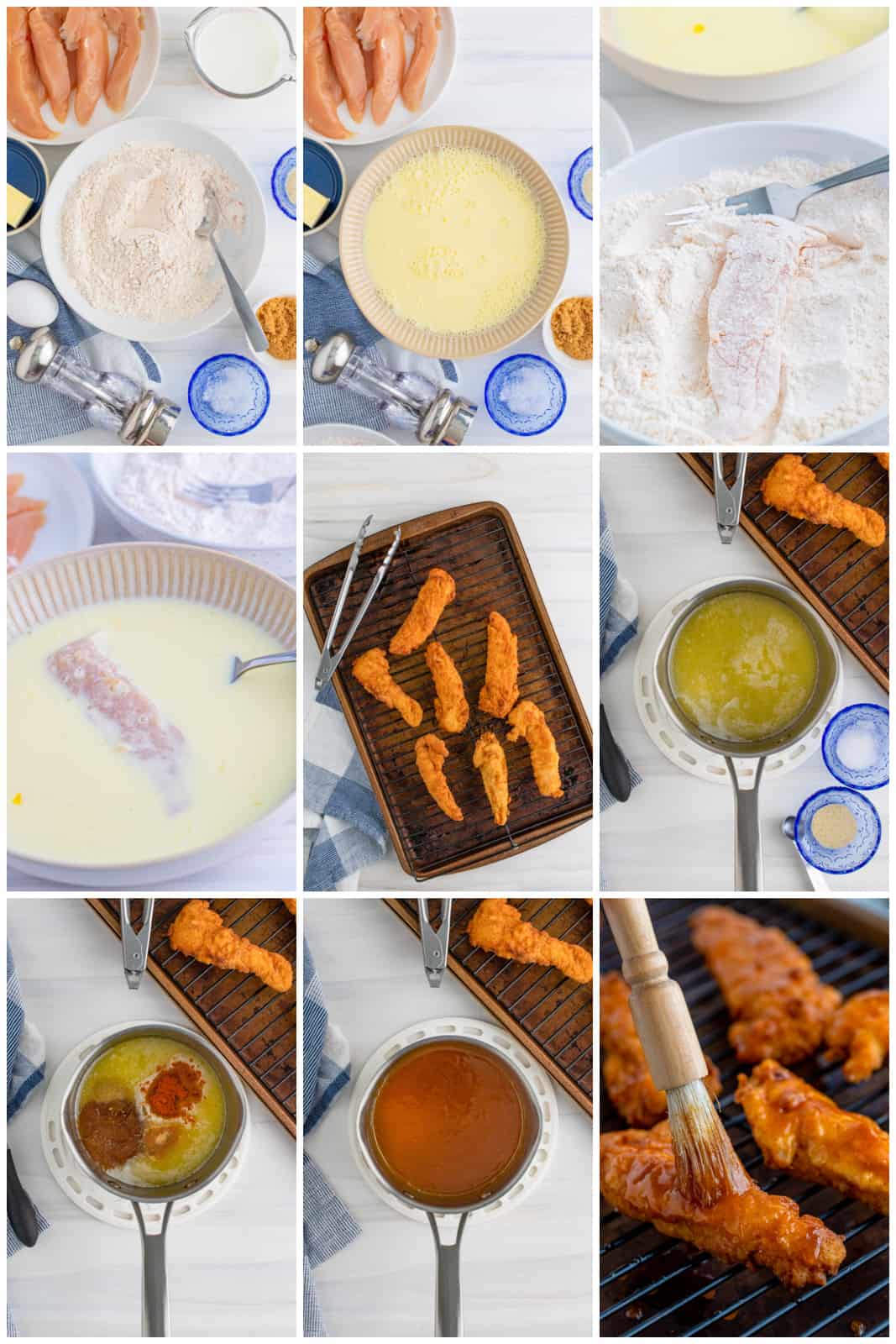 Step by step photos on how to make Nashville Hot Chicken Tenders