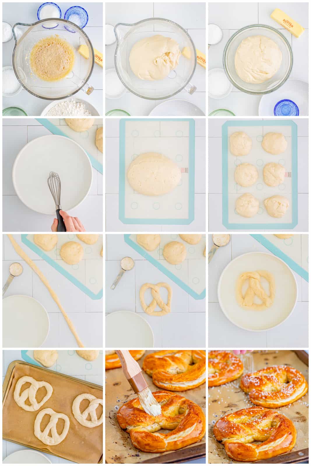 Step by step photos on how to make Homemade Soft Pretzels
