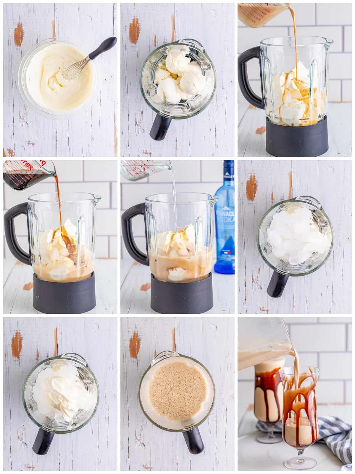 Step by step photos on how to make a Frozen Mudslide Recipe.