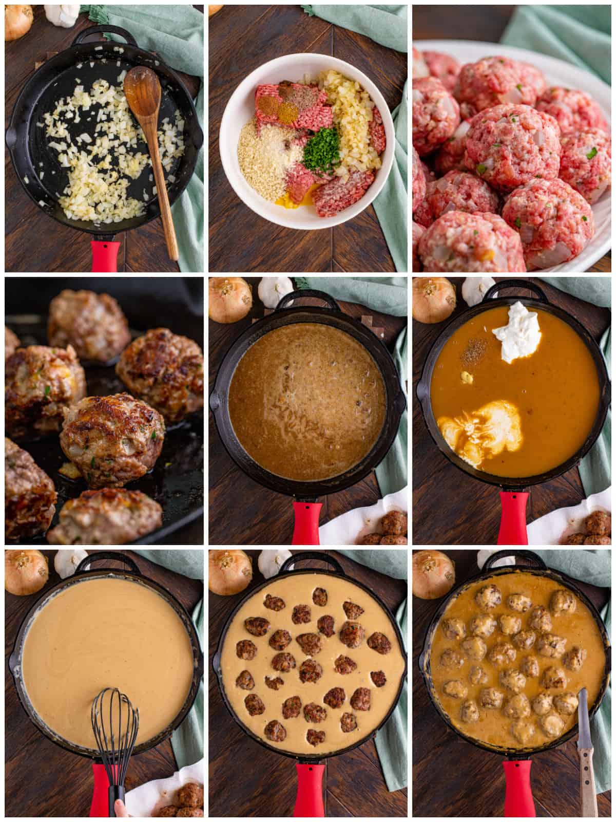 Step by step photos on how to make Swedish Meatballs.