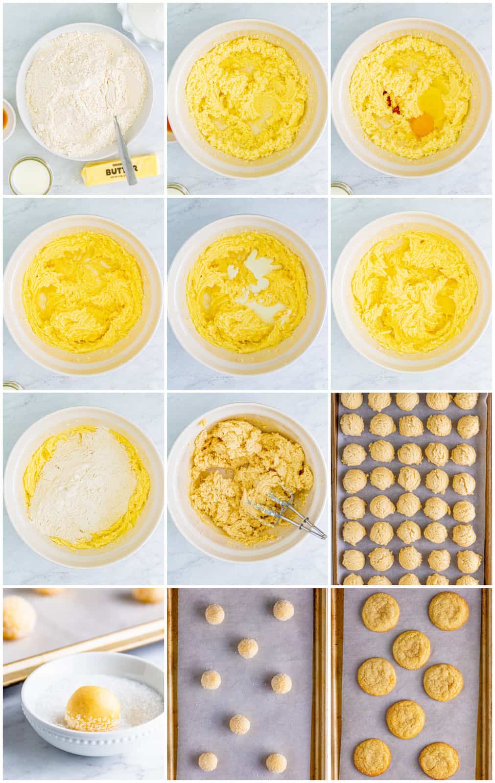 Step by step photos on how to make Chewy Sugar Cookies