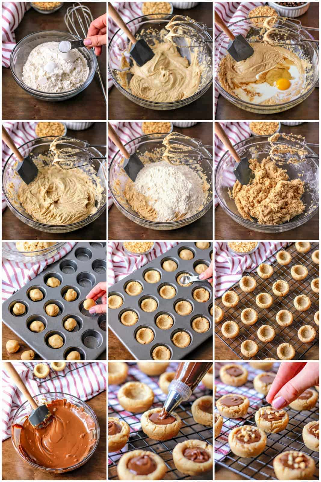 Step by step photos on how to make Peanut Butter Fudge Cookie Cups