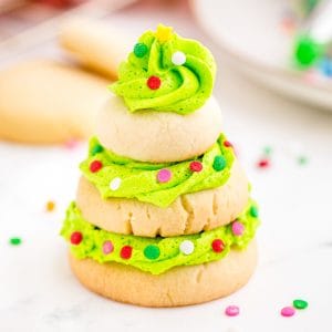 Square image of one Christmas Tree Cookie.