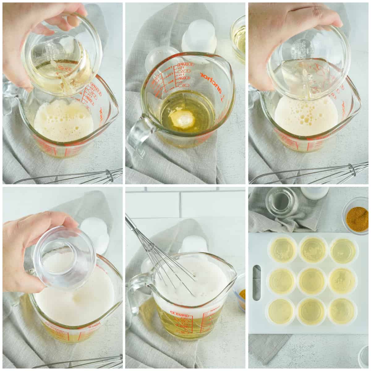 Step by step photos on how to make Champagne Jello Shots