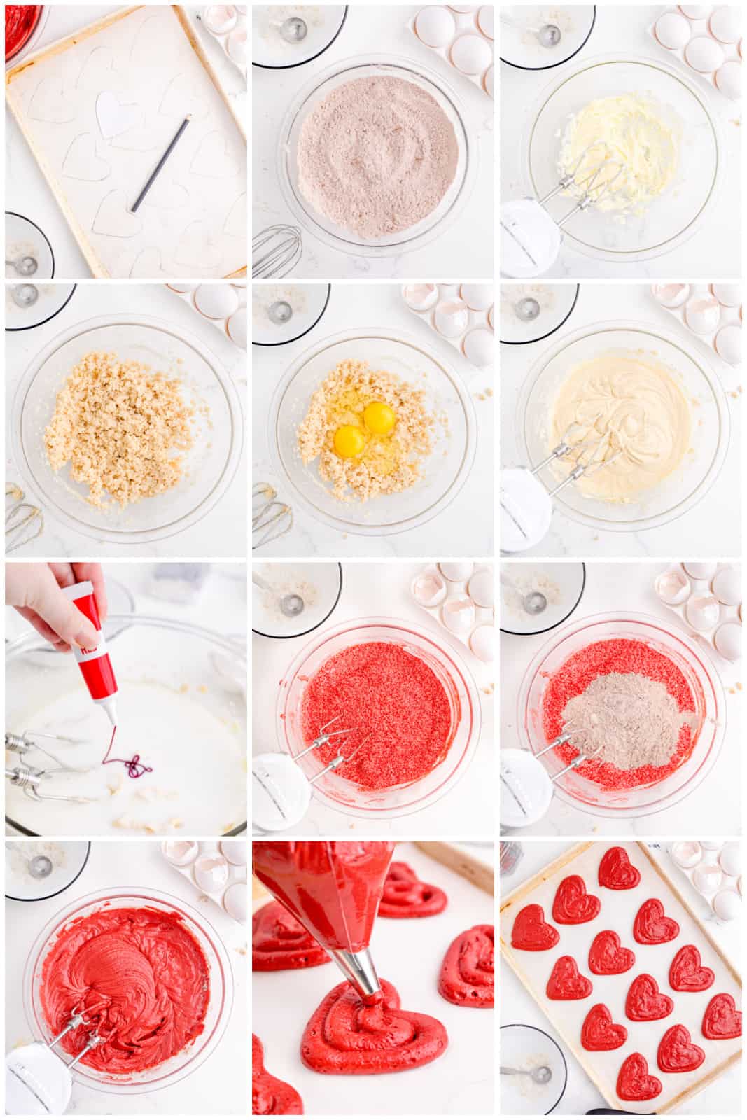 Step by step photos on how to make Red Velvet Whoopie Pies.