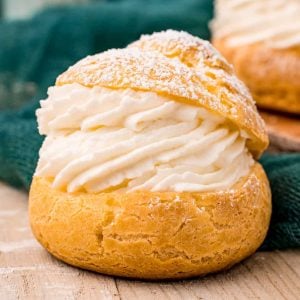 Square image of one finished Cream Puff.